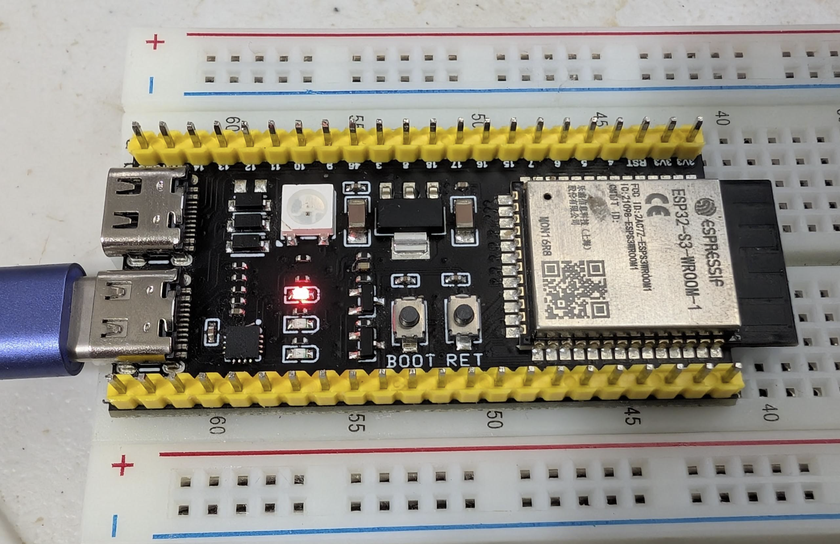 ESP32-S3 board — the sad little MCU running Blech