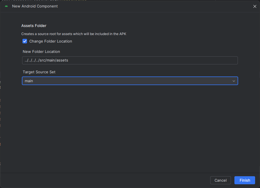 Android Studio assets folder path