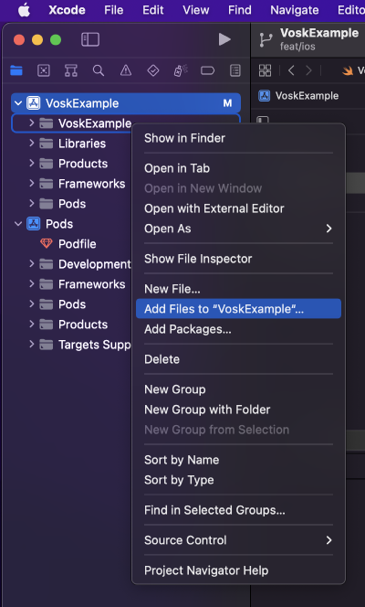 XCode add files to project