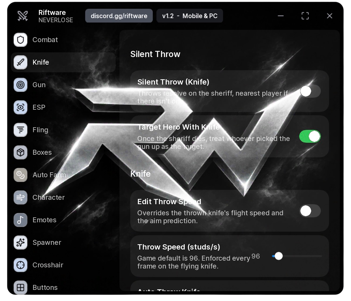 Riftware GUI