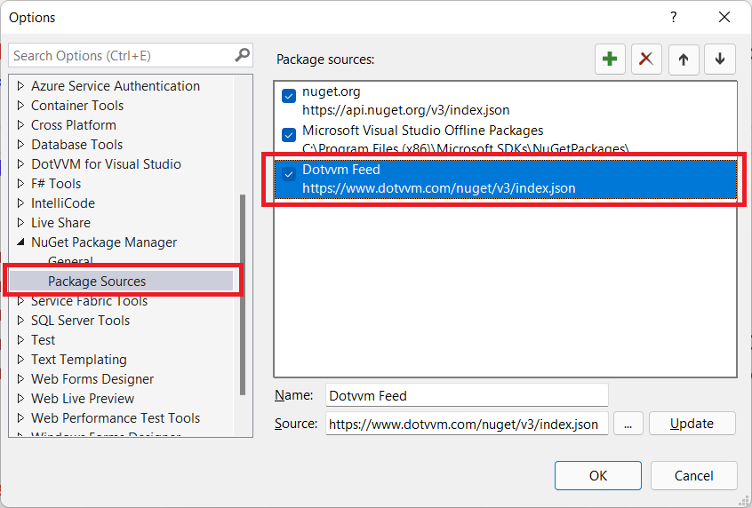 Open the NuGet Package Manager menu