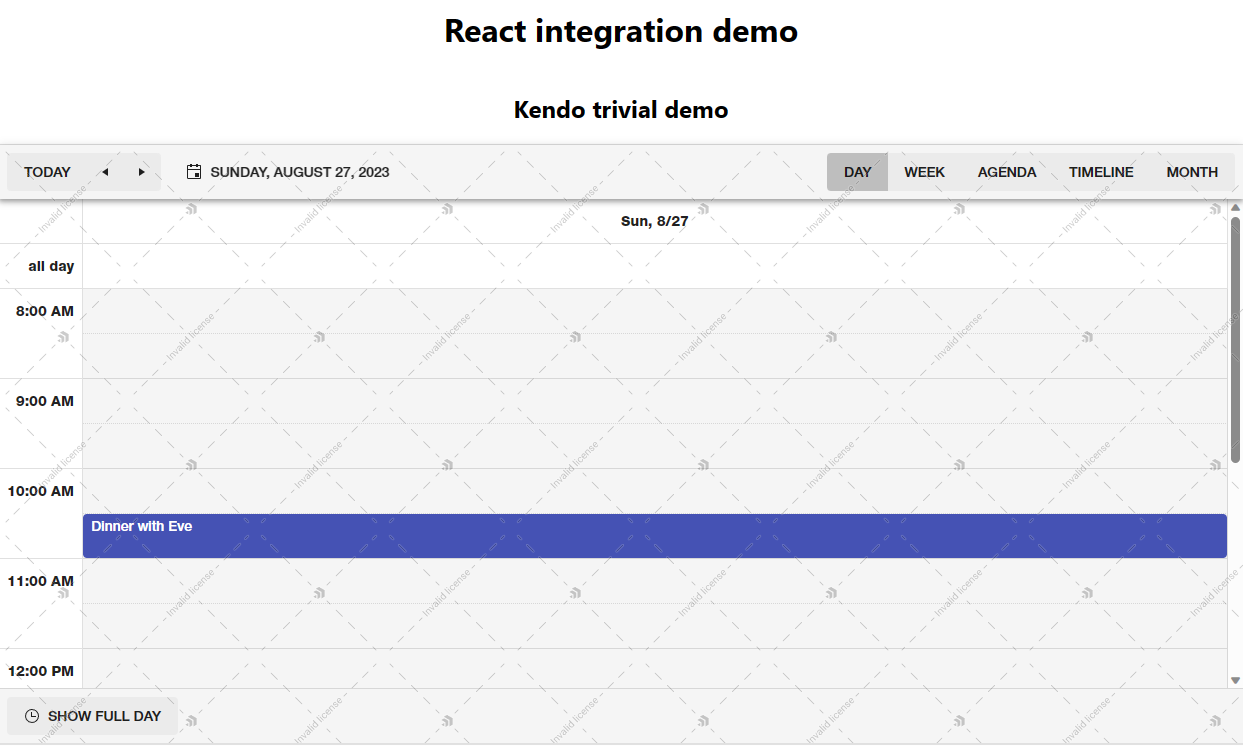 Kendo components demo