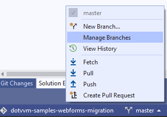 Manage branches