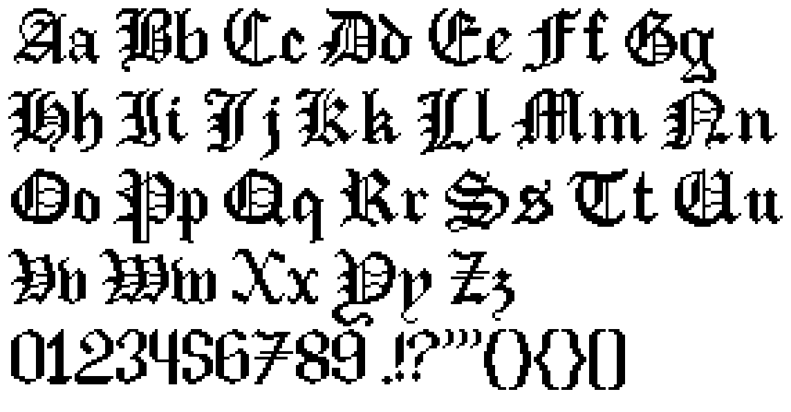 Preview of gothic large font