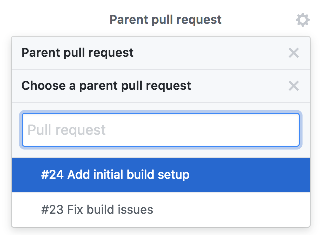 Select parent pull request