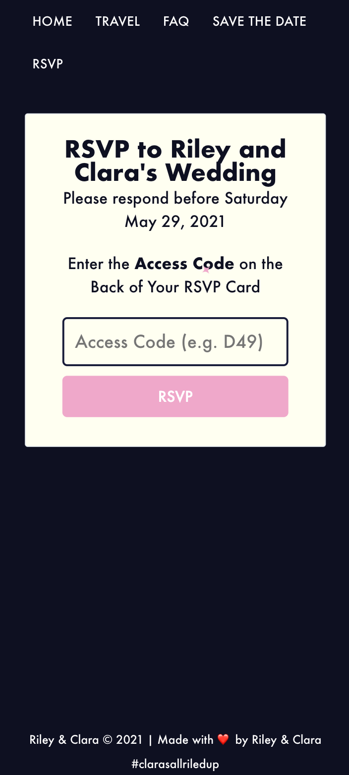 RSVP Screenshot