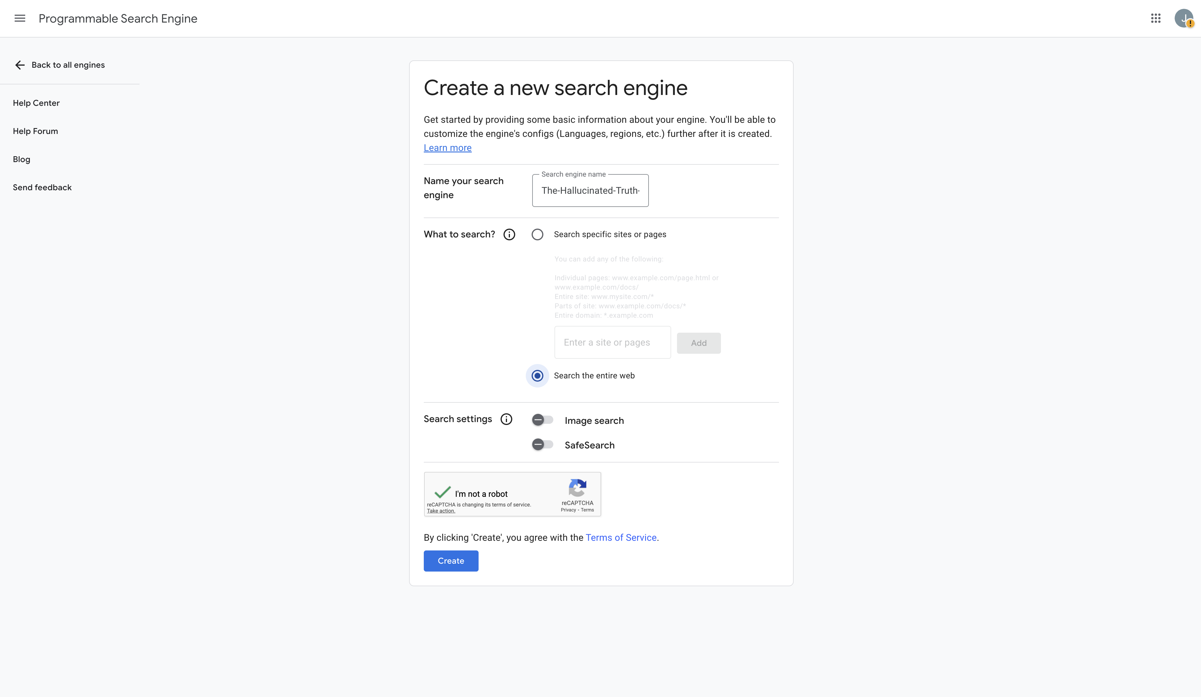 Create Search Engine