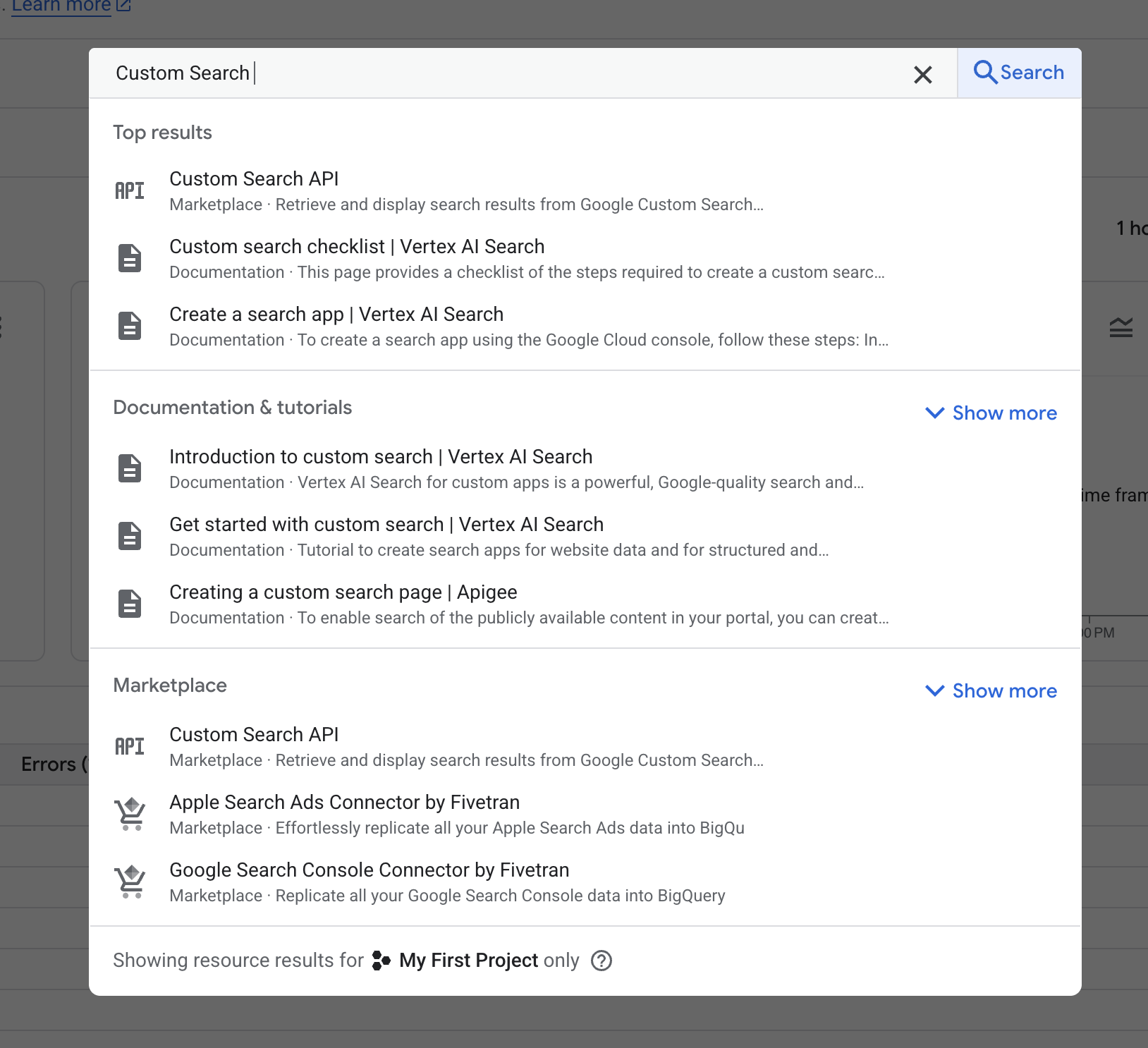 Custom Search