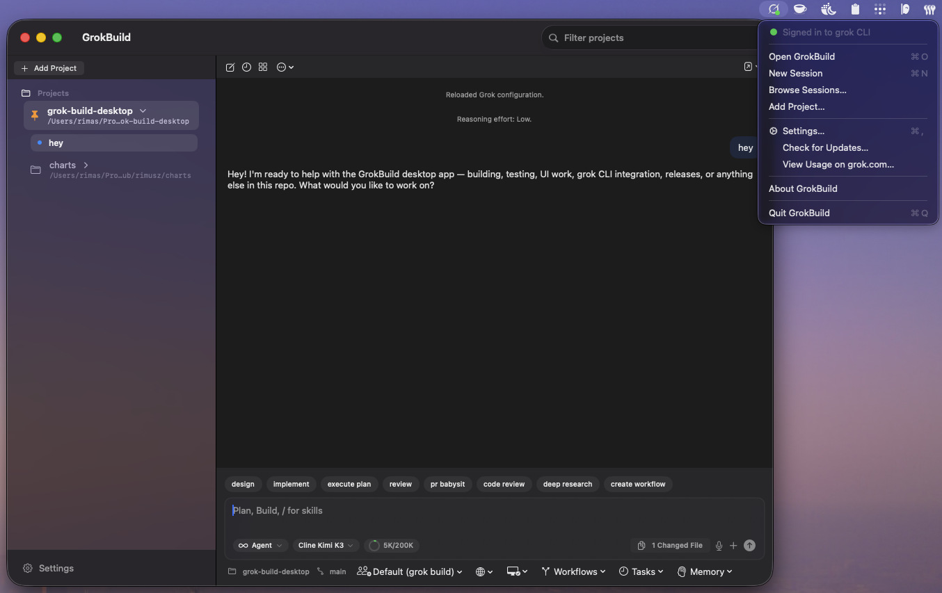 GrokBuild Desktop screenshot 1