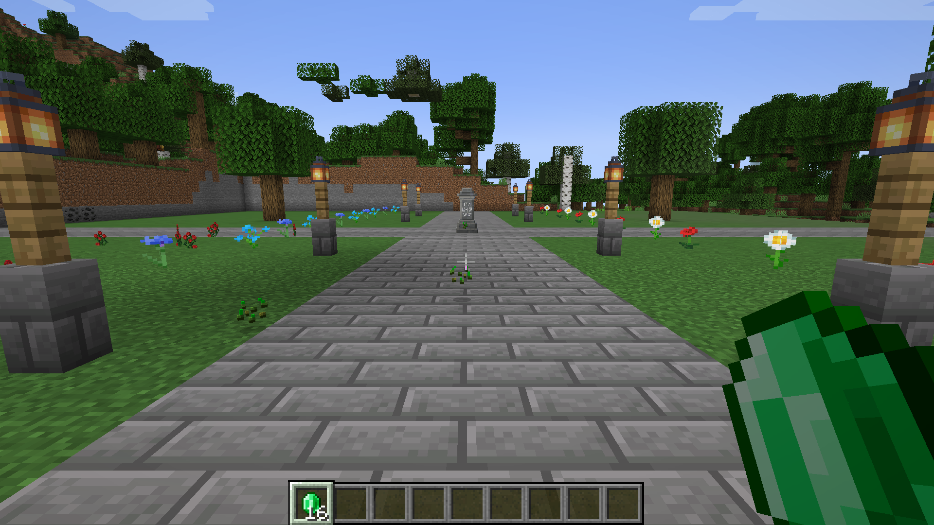 A Waystone in a real NeoForge multiplayer scene