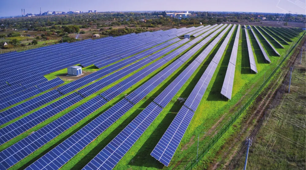 Utility-scale PV rows at the Kapoeta-Nimule plant.