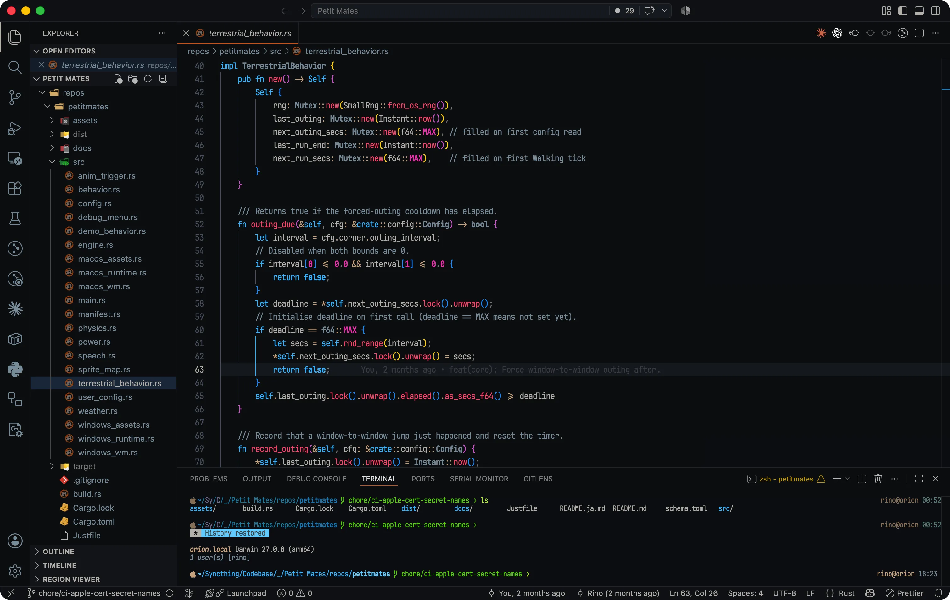 Prism Zero Dark in Visual Studio Code