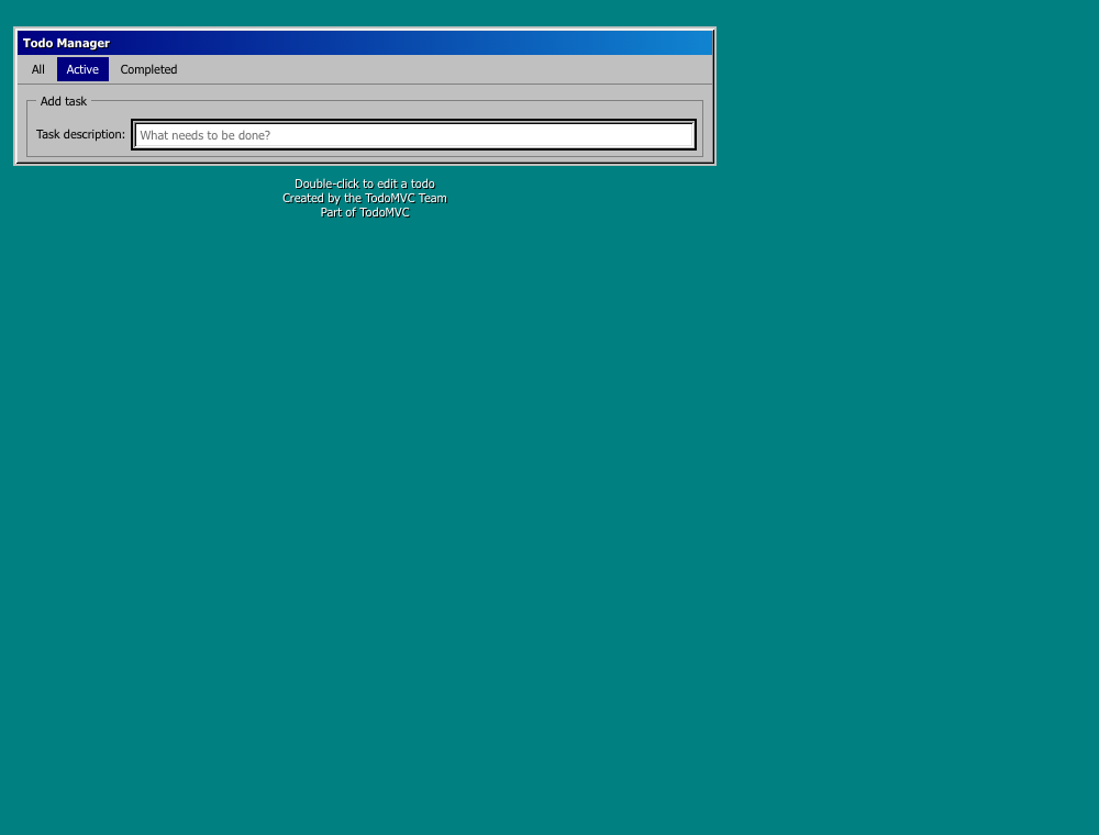 TodoMVC semantic Windows 98 conversion