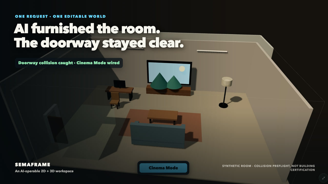 Watch SemaFrame redesign a living room without blocking the doorway