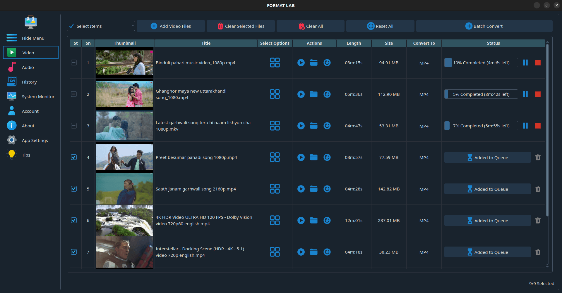 FormatLab home screen with drag-and-drop file queue