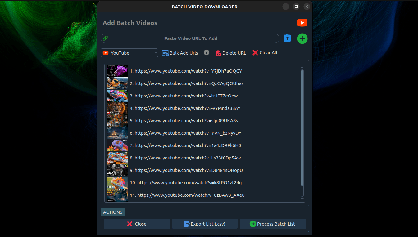 TUBE2GO batch download queue with several videos