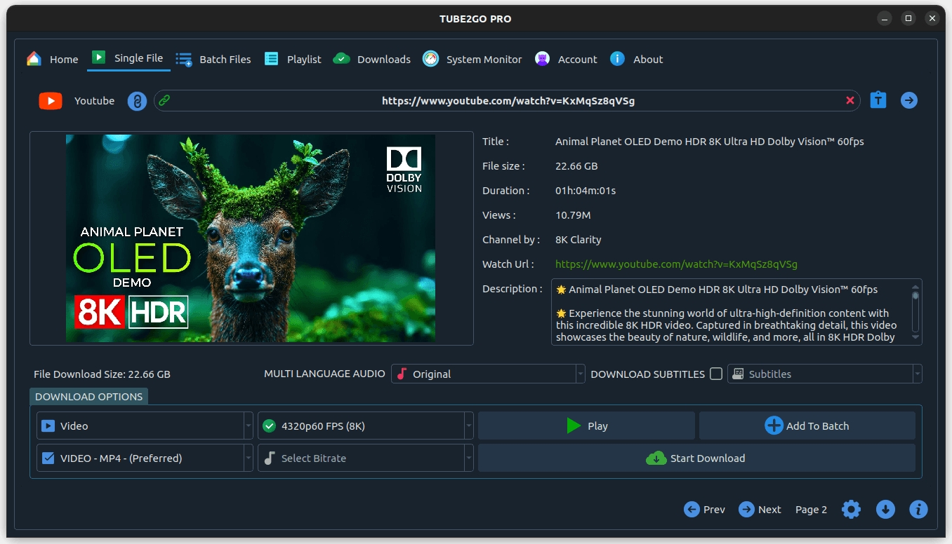 TUBE2GO — One-Click YouTube Downloader with System Monitor