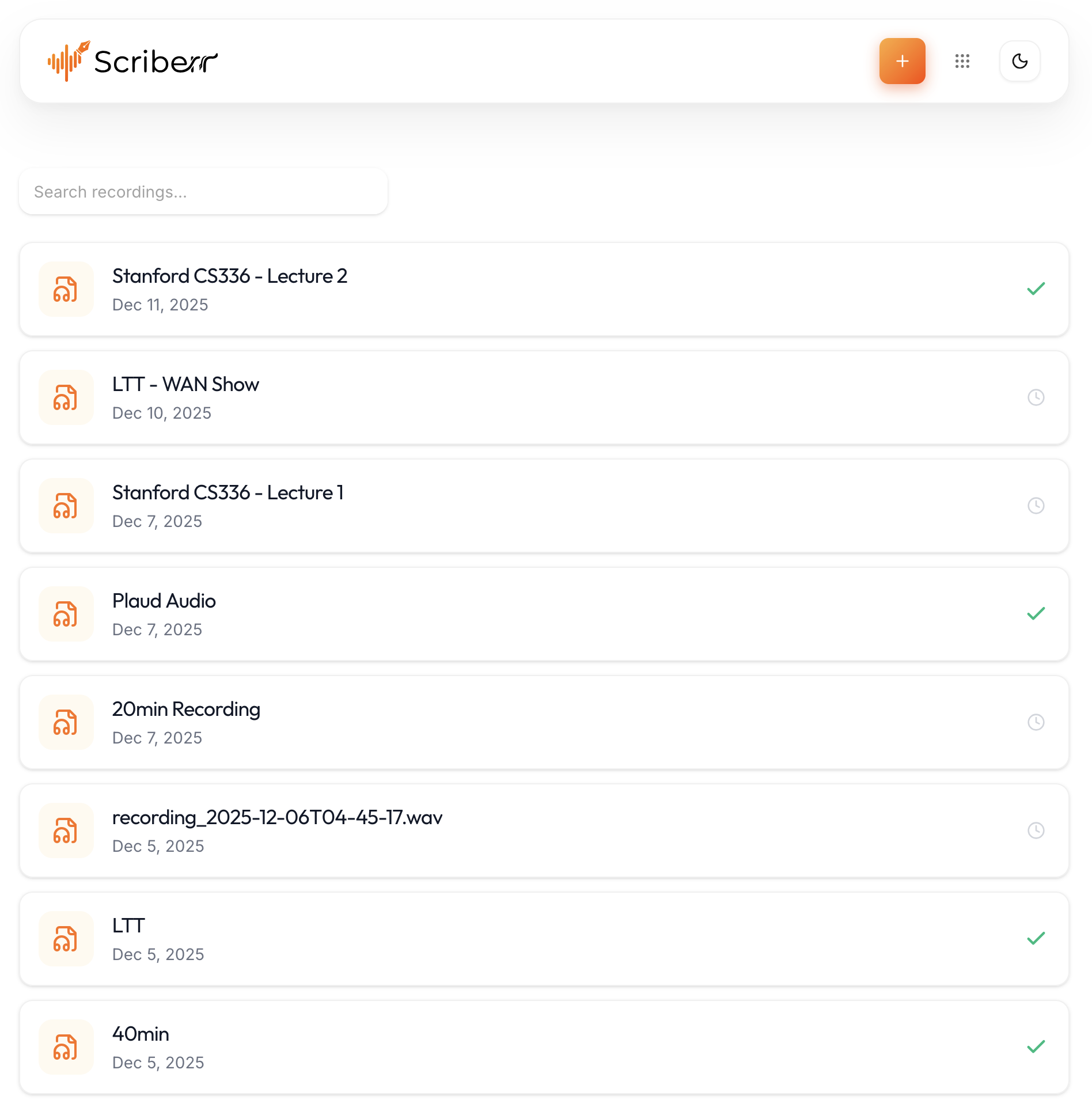 Scriberr Homepage