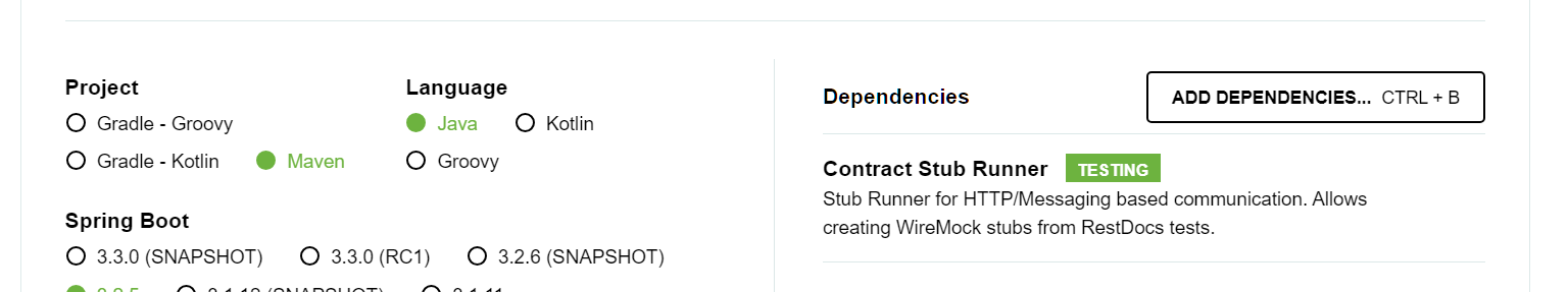 Project dependency added for Wiremock
