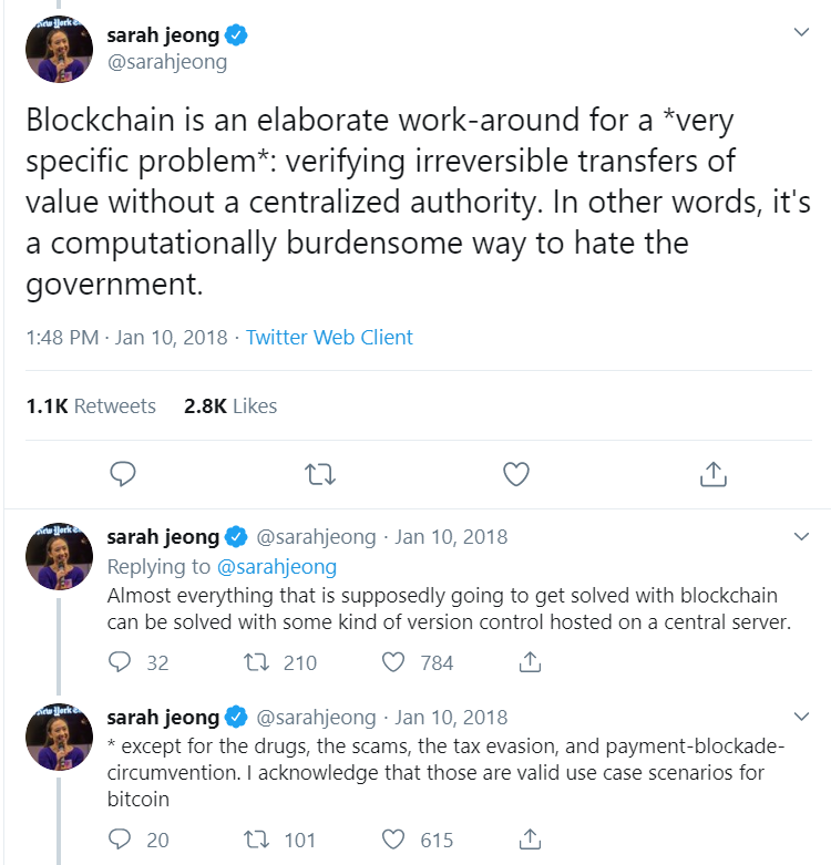 Sarah Jeong on blockchain