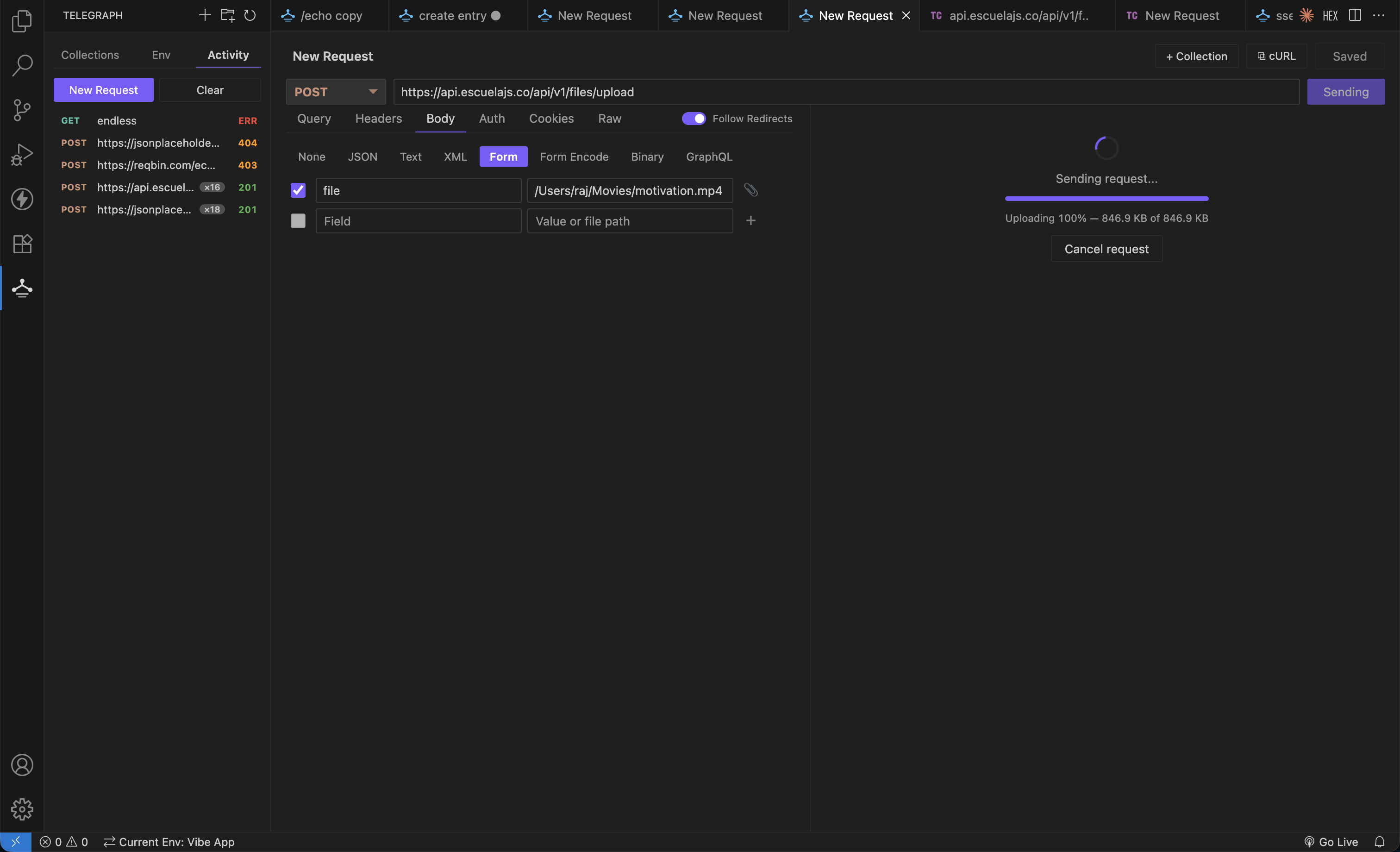 File upload progress