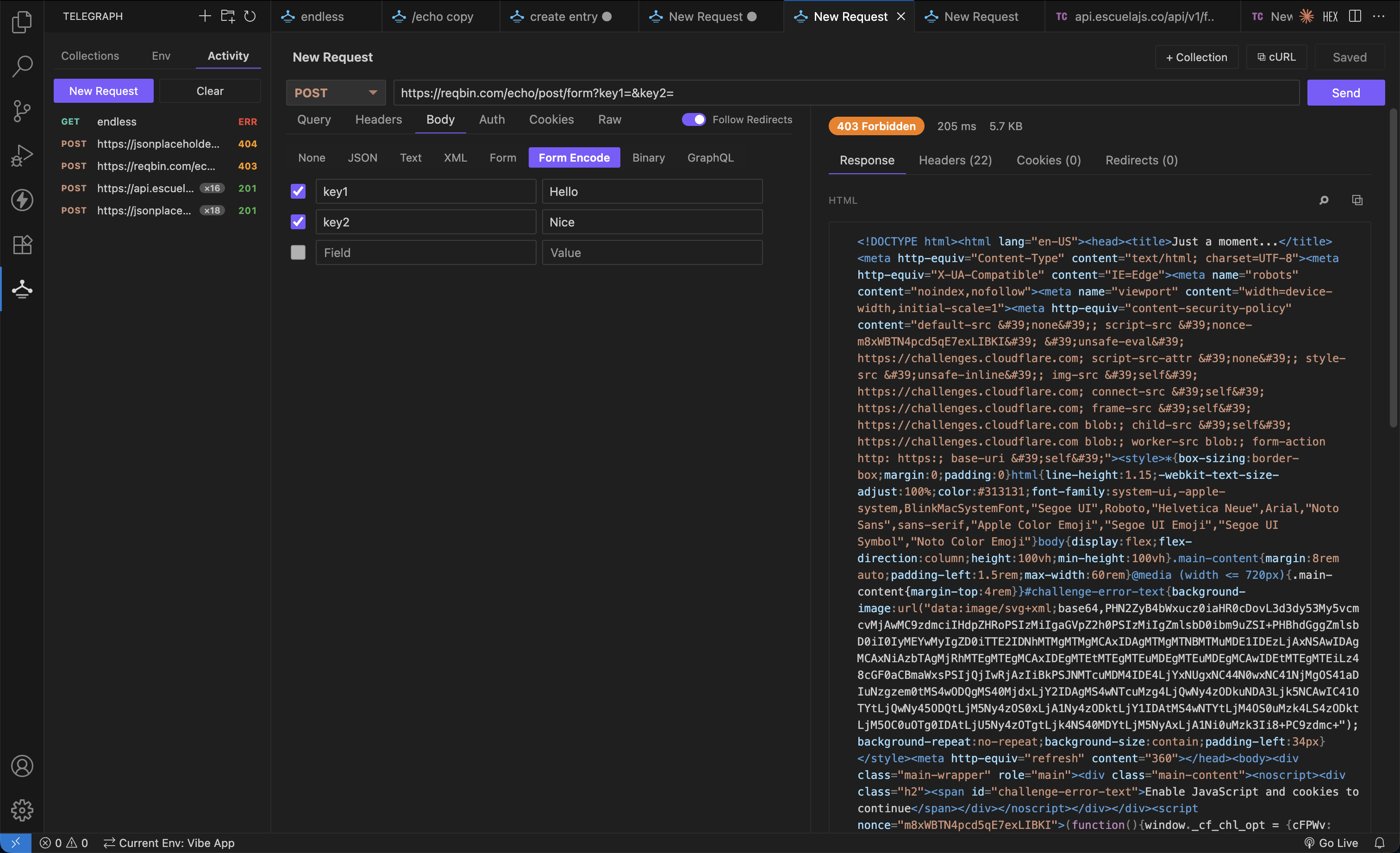 Form URL encoded