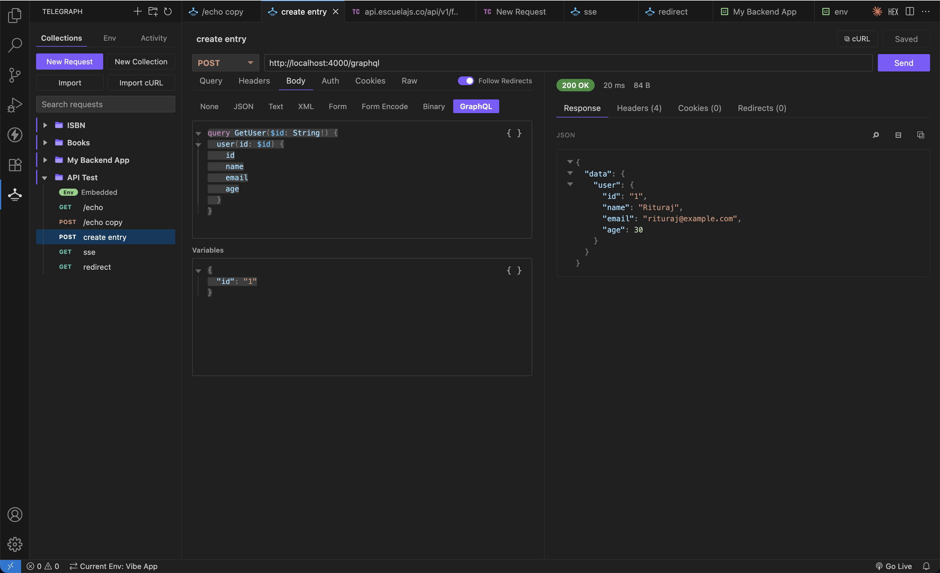 GraphQL body