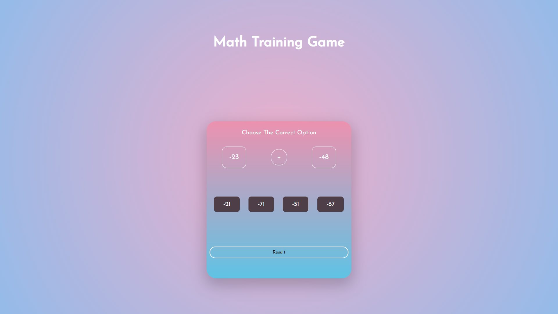 math trainer in javascript with source code - source... GitHub - ritwickrajmakhal/math-training-game