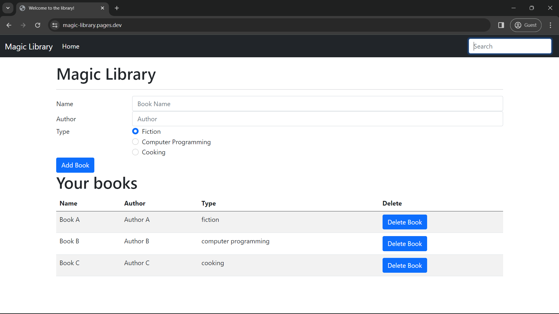 GitHub - ritwikRkk/magic-library: A library website using HTML, CSS ...