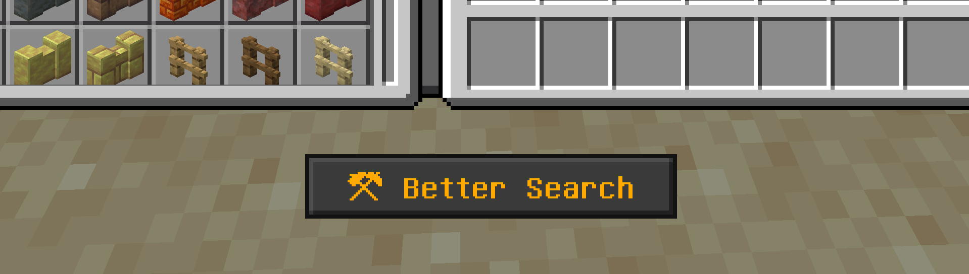 Search button below the crafting table menu