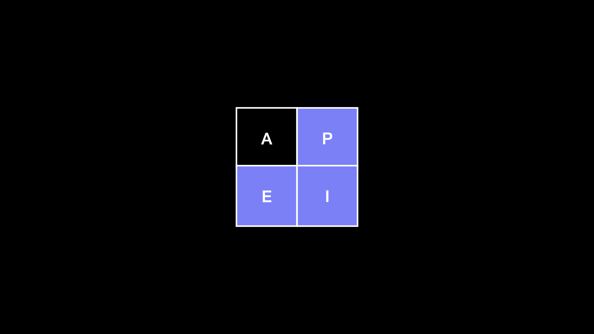 Word search board highlighted for the word PIE