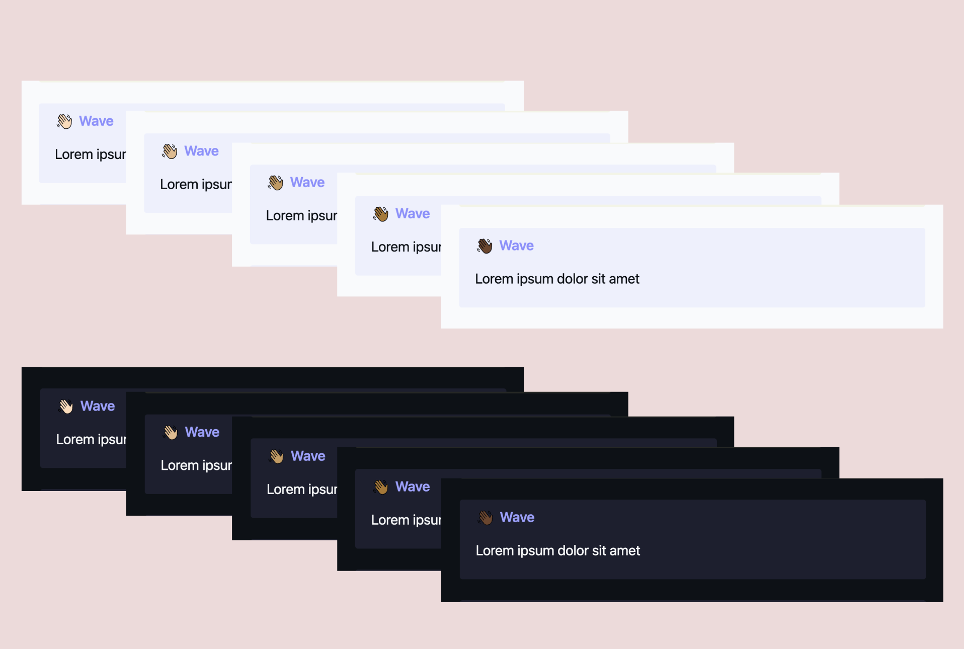 wave emoji with different skin tones