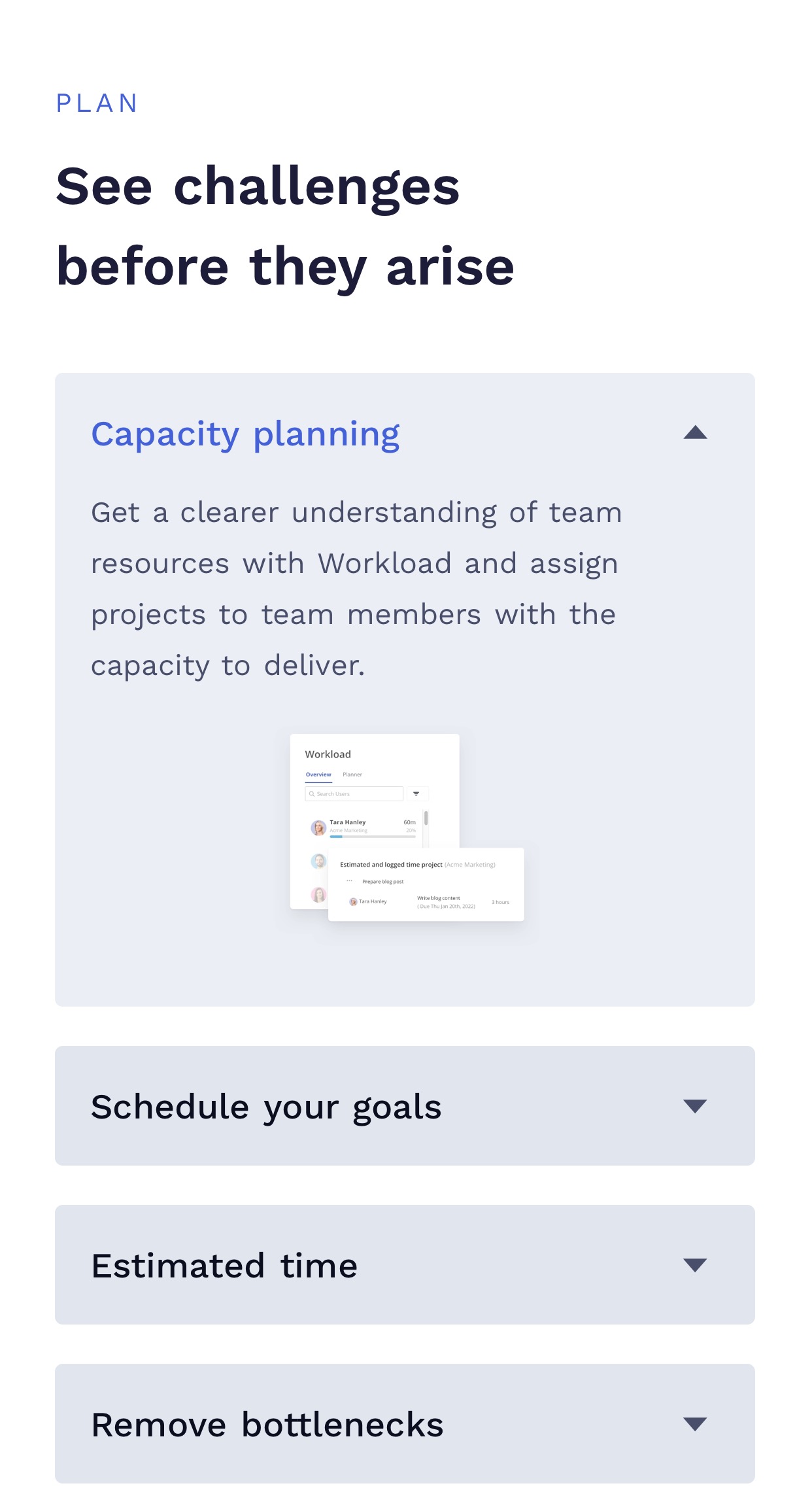'teamwork plan mobile sceenshot example'