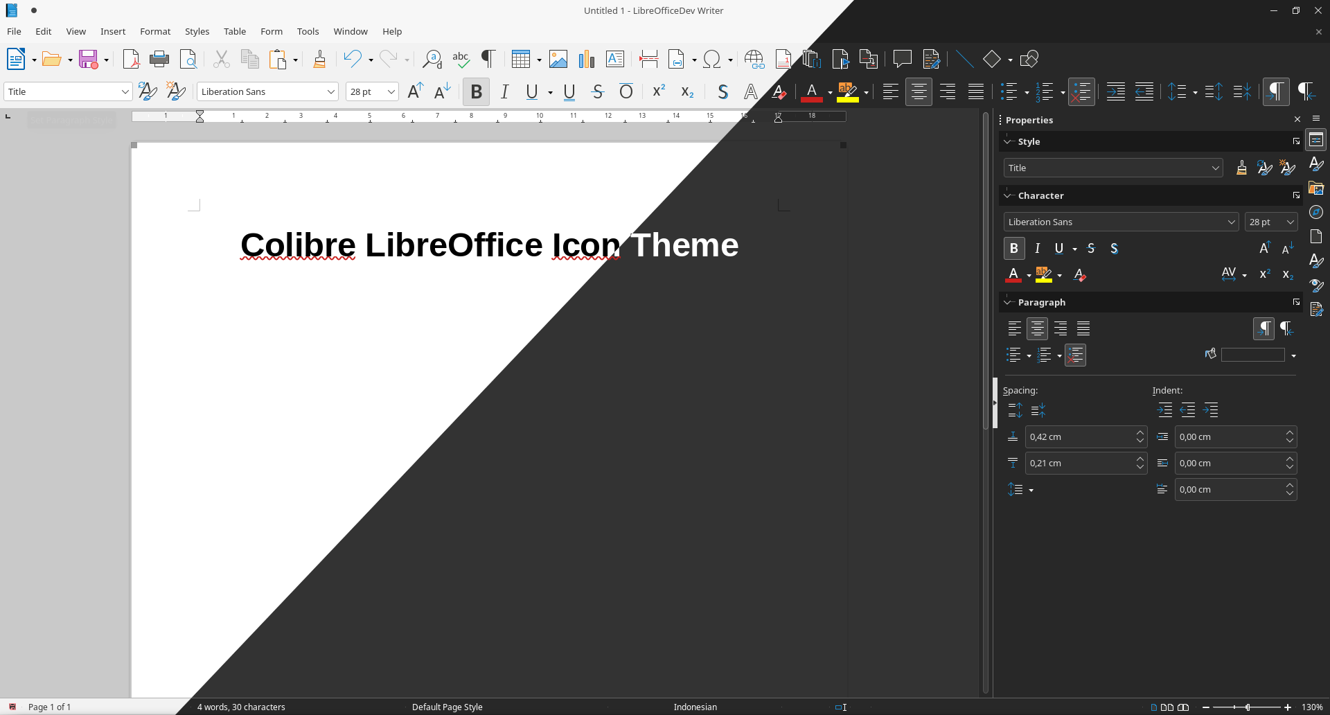 Preview of Libreoffice style Colibre