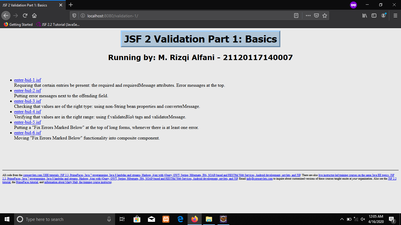 GitHub - rizqialfani/Tugas3-JSF: Expression Language and Validating ...