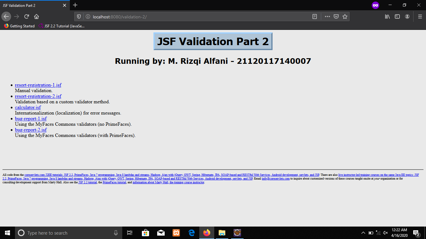 GitHub - rizqialfani/Tugas3-JSF: Expression Language and Validating ...