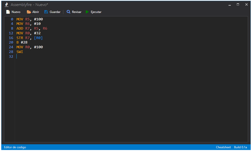 GitHub - rjerez1992/assemblyfire: Simple IDE for the minimalized ...