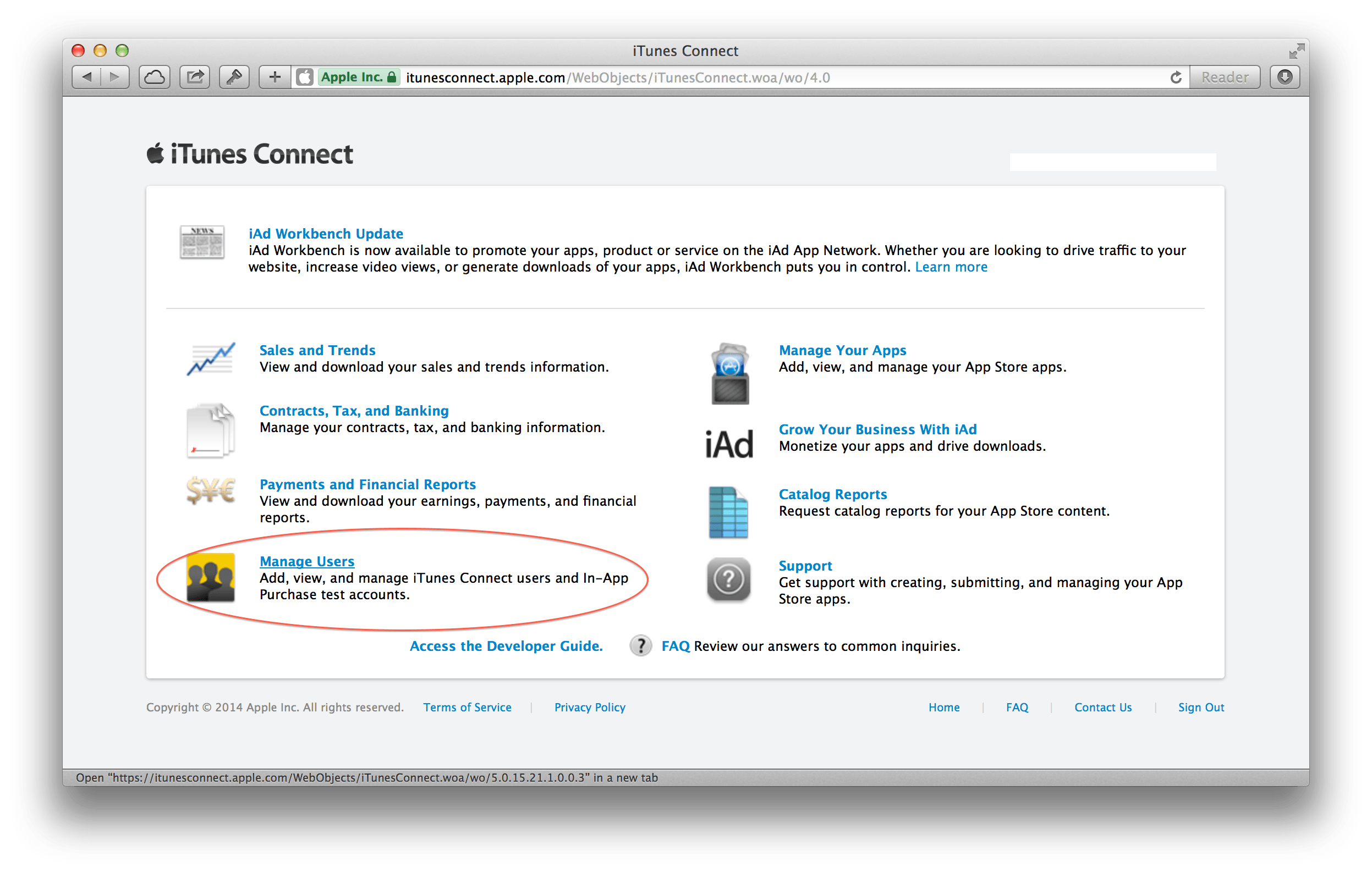 iTunes Connect Dashboard