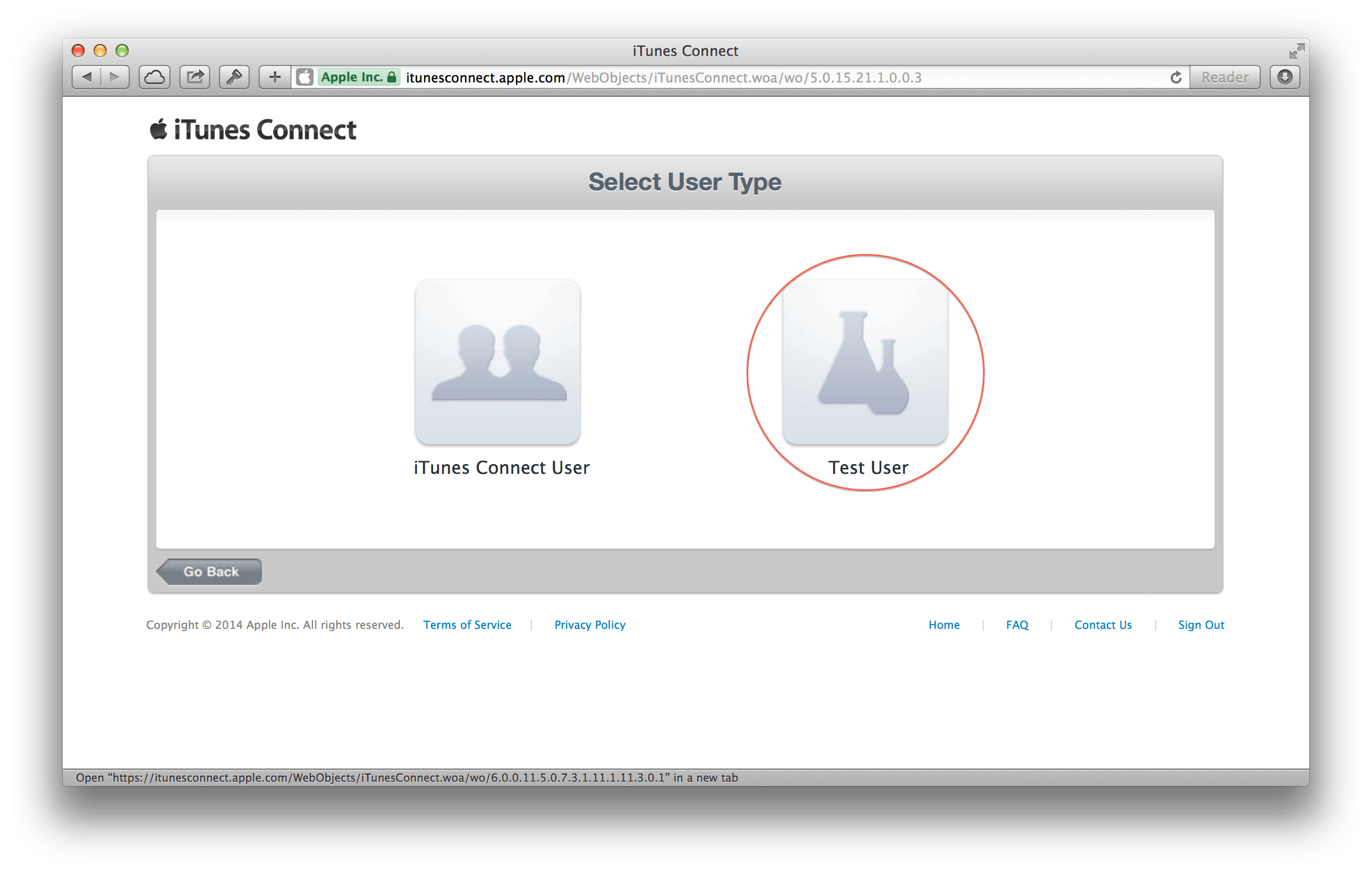 Manage User - iTunes Connect