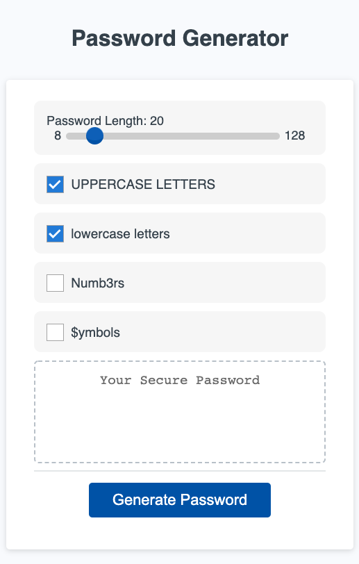 password generator demo