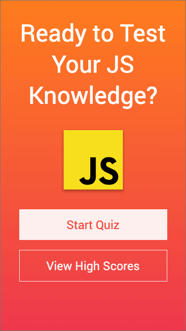 JavaScript Quiz Homepage