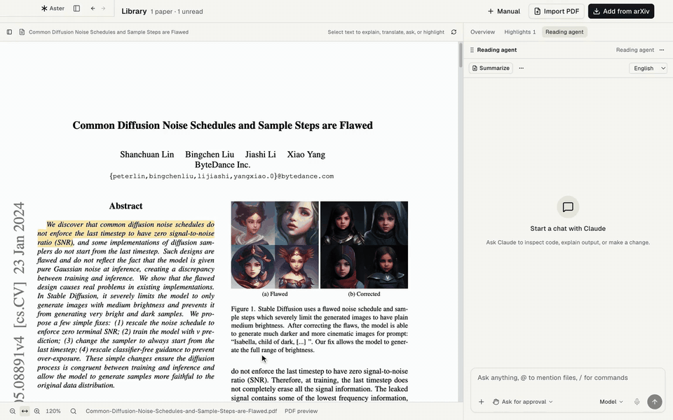 Selecting a passage in a PDF, choosing Explain, and the Reading agent answering