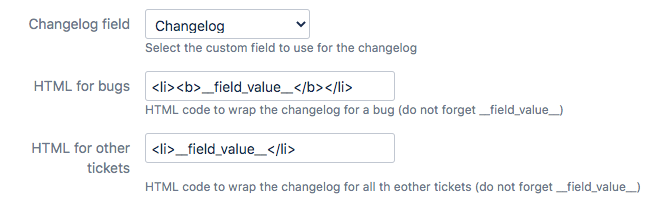 Report configuration