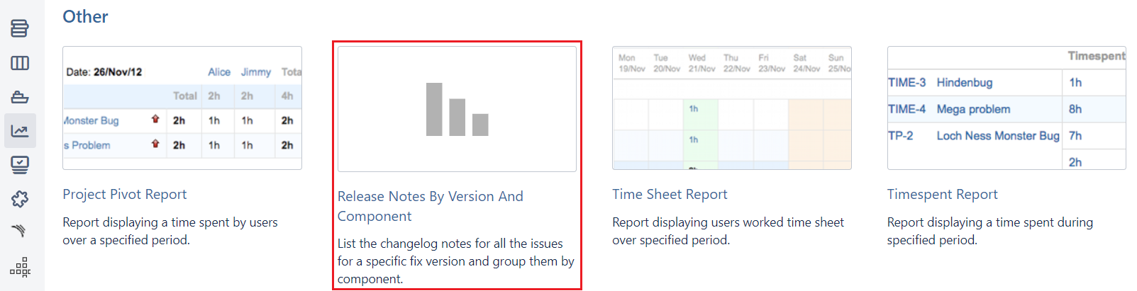 Report configuration