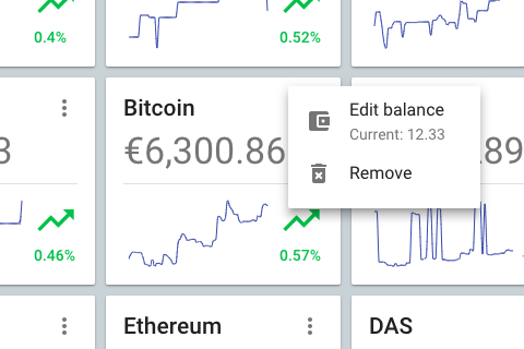 Cryptocurrency dashboard