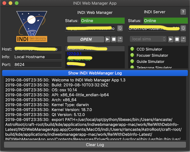 INDI Web Manager App Log