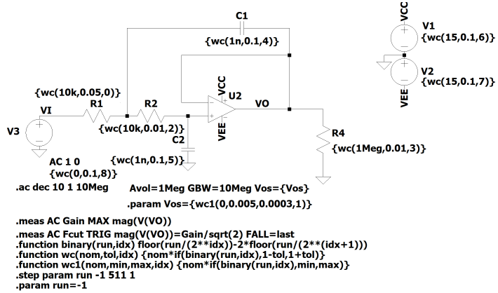 Sallen-Key Amplifier with WCA