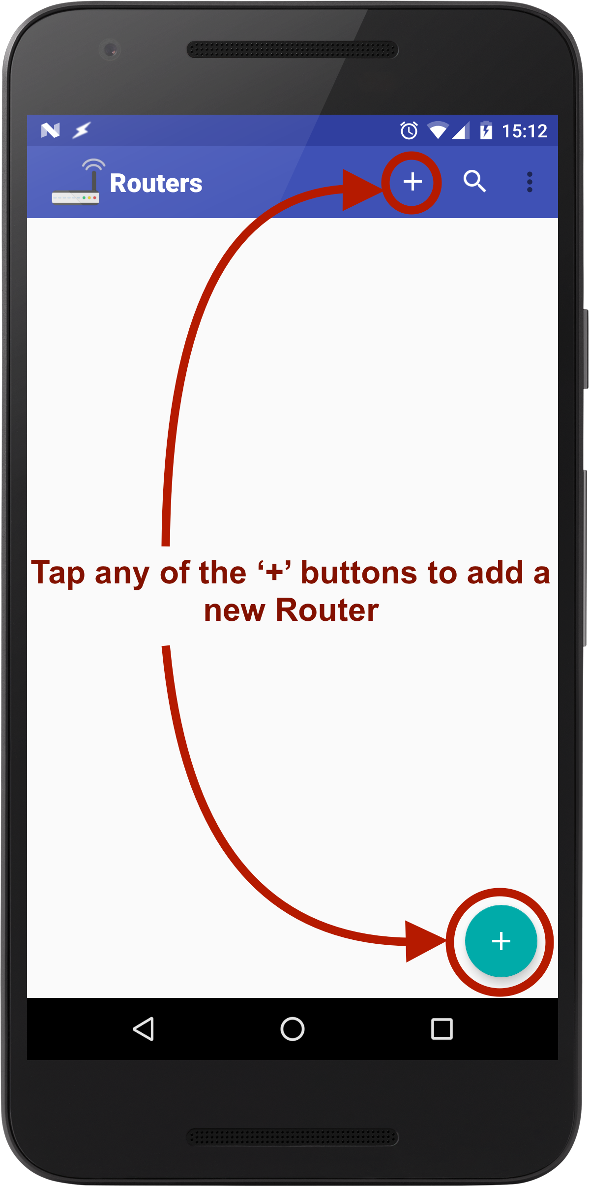 Tap on the Add Router Button