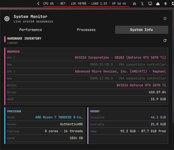 System Info tab