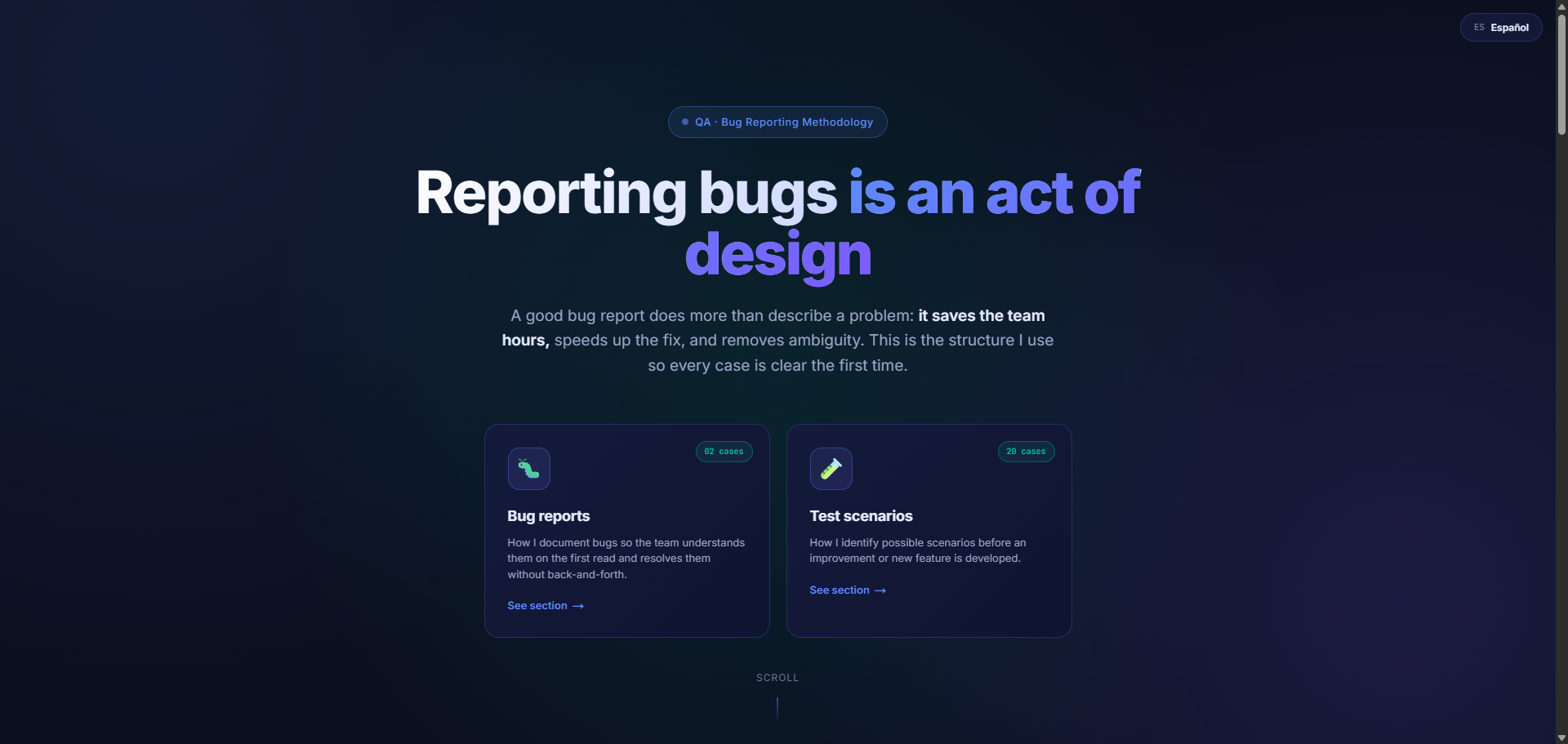 Portfolio header screenshot
